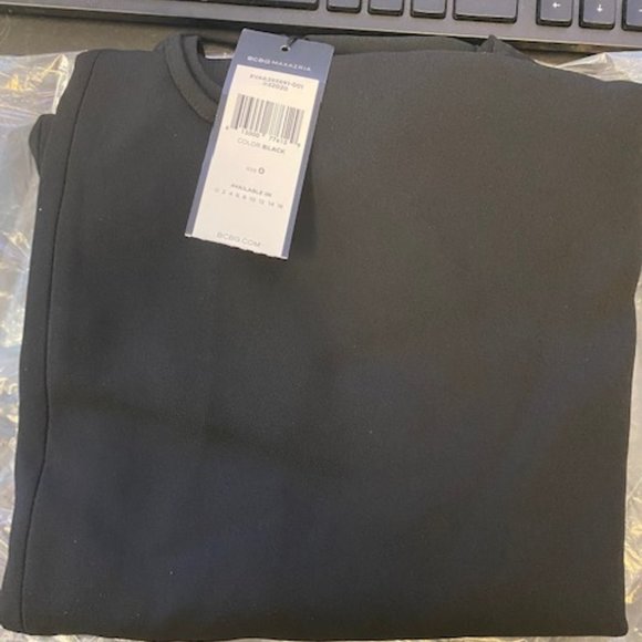 BCBGMAXAZRIA Women's Square Neck Evening Midi Dress, US Size 0, Black - Picture 3 of 9